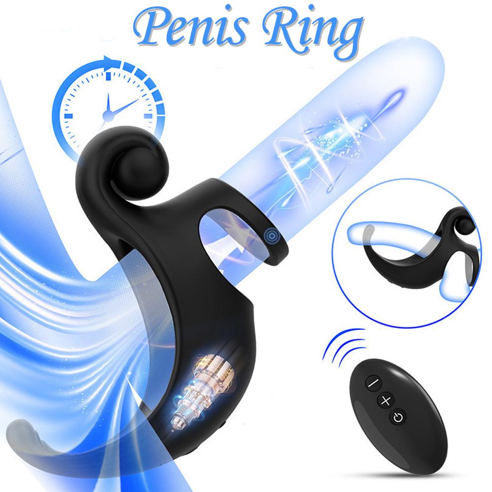 Male Penis Rings Vibrator Cock Ring for Men Ejaculation Delay Remote Control Penis Vibrator Perineum Stimulator Adults Sex Toy 18+