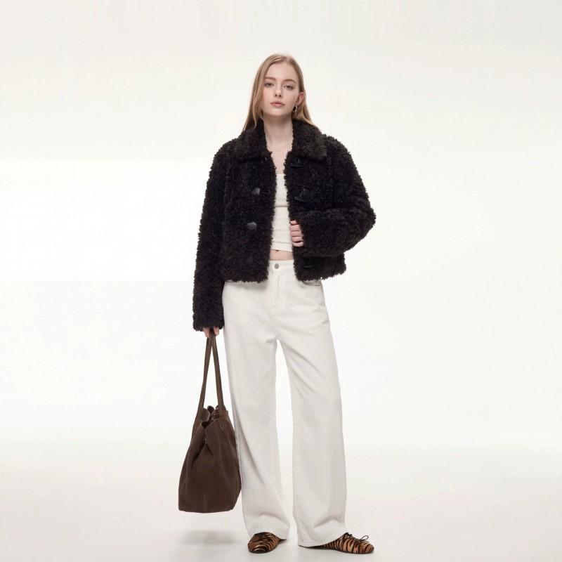 2026 Womens Short Teddy Fleece Coat Faux Fur Winter Casual Jacket Petite Ladies