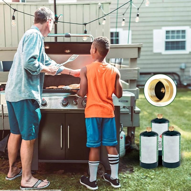 5pcs Solid Brass Bottle Lid Cylinder Protect Cover Tanks Cover Campings Stove Accessories