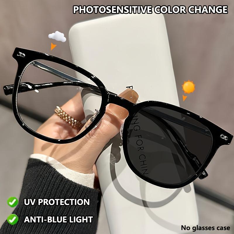 

Fashionable Women s Large Square Glasses, Anti Blue Light Transparent Glasses, Ultra Light Neutral Photochromic Glasses