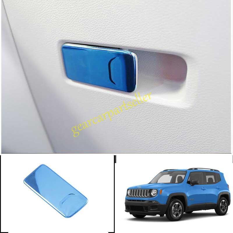 For Jeep Renegade 15-2023 Blue Titanium Co-Pilot Storage Box Handle Cover Trim