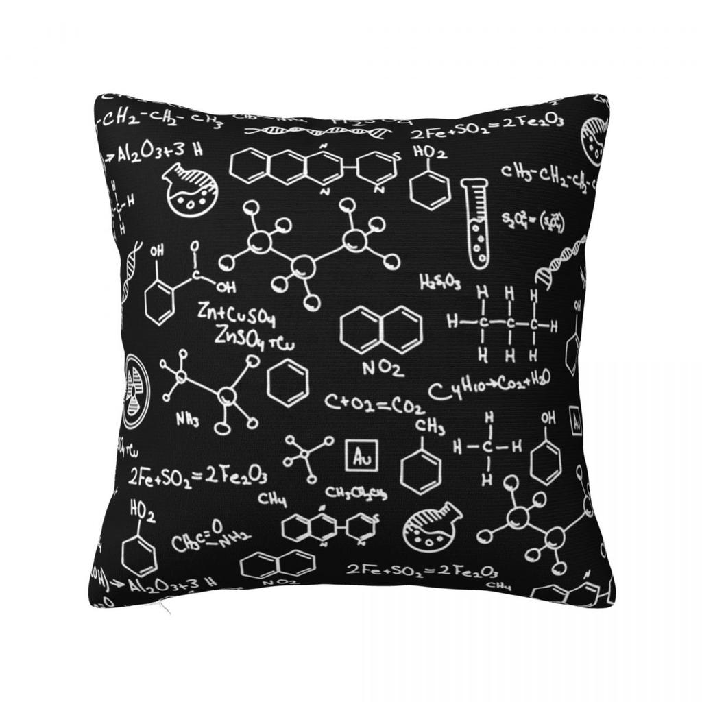 Science Chemistry Pattern Square Pillowcase Pillow Cover Cushion Zip Decorative Comfort Throw Pillow for Home Living Room