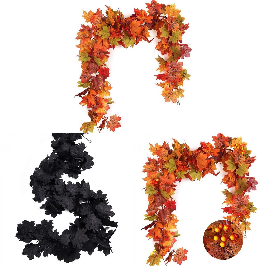 Autumn Artificial Maple Leaf Garland For Wedding Decor And Outdoor Events