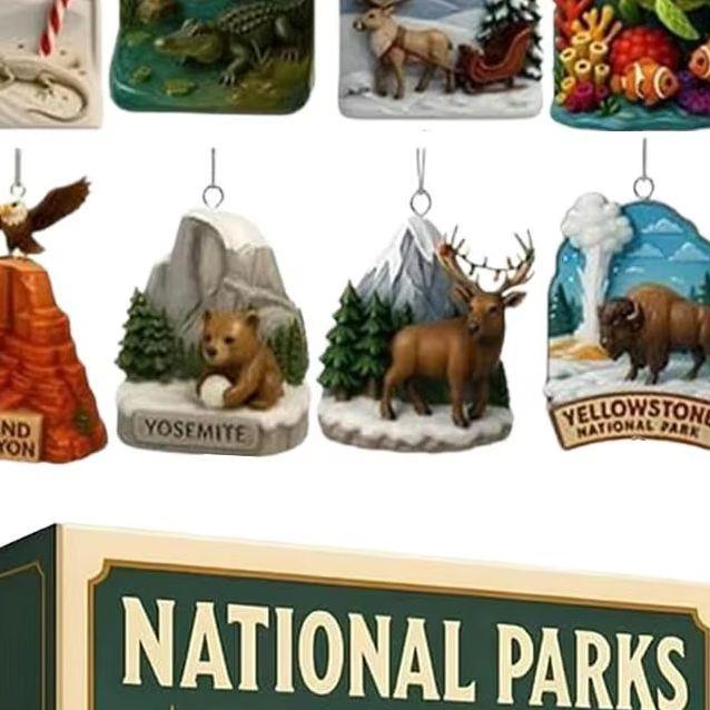 

2026 National Parks Advent Calendar 24 days Christmas countdown calendar with 2D Flat Figures Toys for nature lover and families single attribute