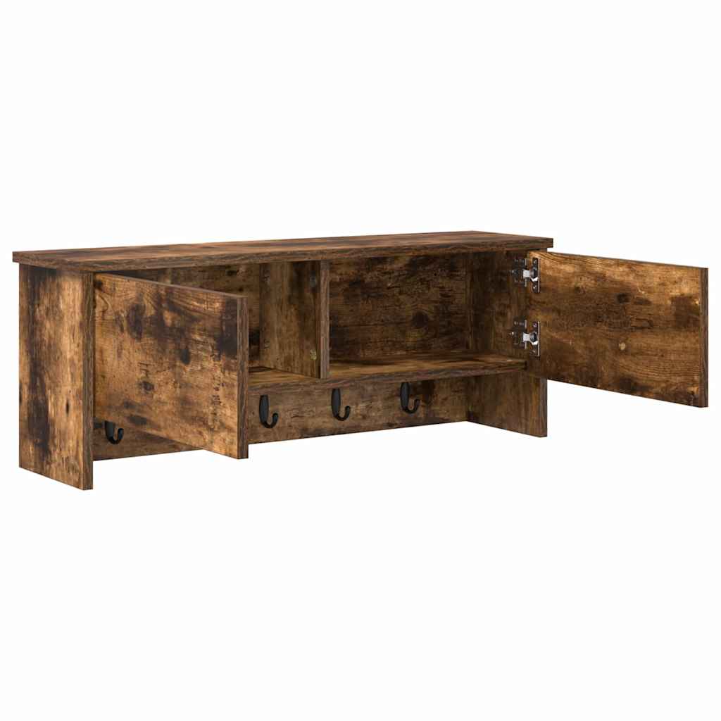 Wall Mounted Nightstand Smoked Oak 80 x 20 x 30 cm