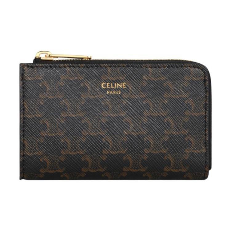 

Celine Triomphe Zipper Canvas Clutch Wallet Mini Men wallet Black Brown 10D862CCO-04BT Box(Basic Set+Box)
