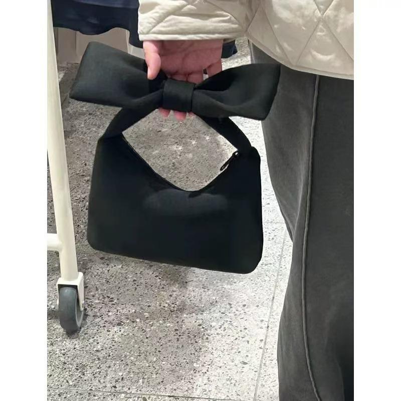 

Ретро красная сумка-клатч с бантом женская весенняя новинка вогнутой формы декоративная сумка повседневная облачная сумка чёрный