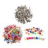 100pcs Mini Brads Pattern Clips Metal Paper Clasps Split Pins Round Head Clips for School Scrapbooking Paper Paper Clip
