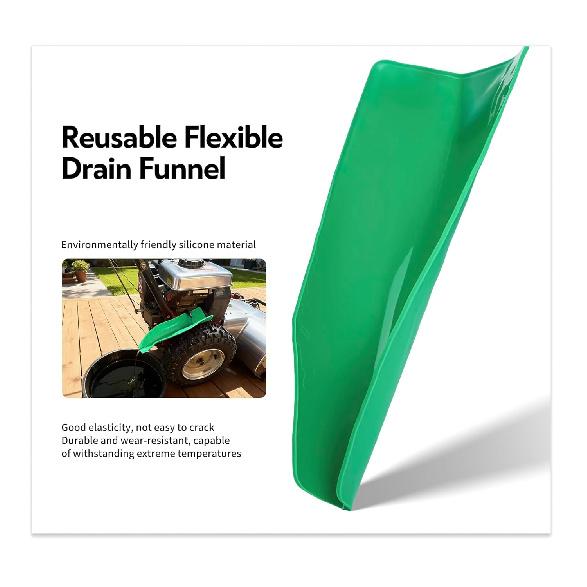 Reusable Flexible Oil Drain Funnel Form A Foldable Bendable Flex Funnel For Car Motorcycle Truck Lawnmower Snowplow Reused Oil Change Spill-Free
