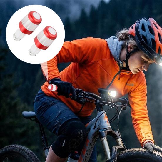 2Pcs End Bike LED Light, Rechargeable Bicycle Handlebar Flash Lamp, Bike Handlebar