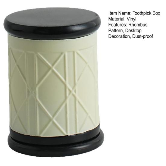 Toothpick Dispenser with Dust-proof Lid Modern Rhombus Pattern Tooth Picks Storage Container Kitchen Dining Table Toothpick Holder Box Jar