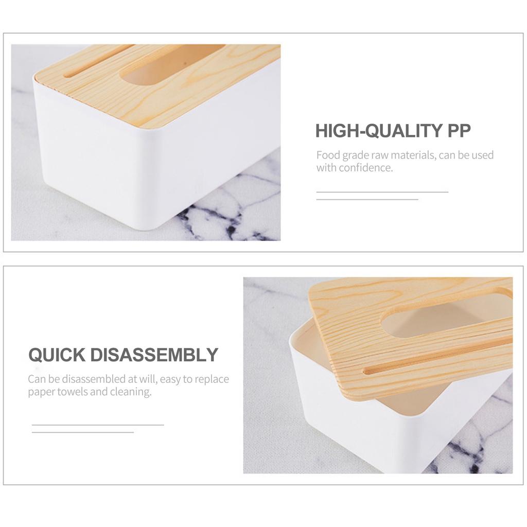 Paper Towel Dispenser Wood Tissue Box Cover Holder Countertops Bathroom Toilet Tissue Box Home Kitchen Paper Extraction
