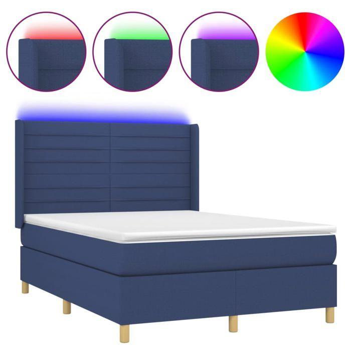 VidaXL Sommier à Lattes de Lit avec Matelas et LED, Lit Rembourré, Lit Double, Lit Adulte de Chambre à Coucher Intérieur, 3138955