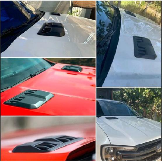 2x Carbon Fiber Look Car Bonnet Air Intake Flow Side Vent Hood Scoop Cover Trim