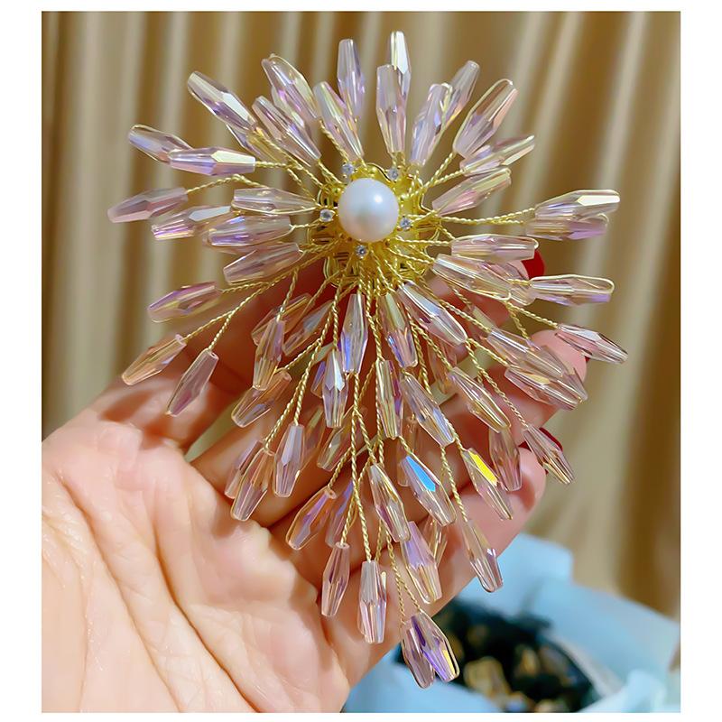 

Плетеная вручную корсажная брошь красная двойного назначения ретро искусственный кристалл цветок аксессуары для одежды брошь