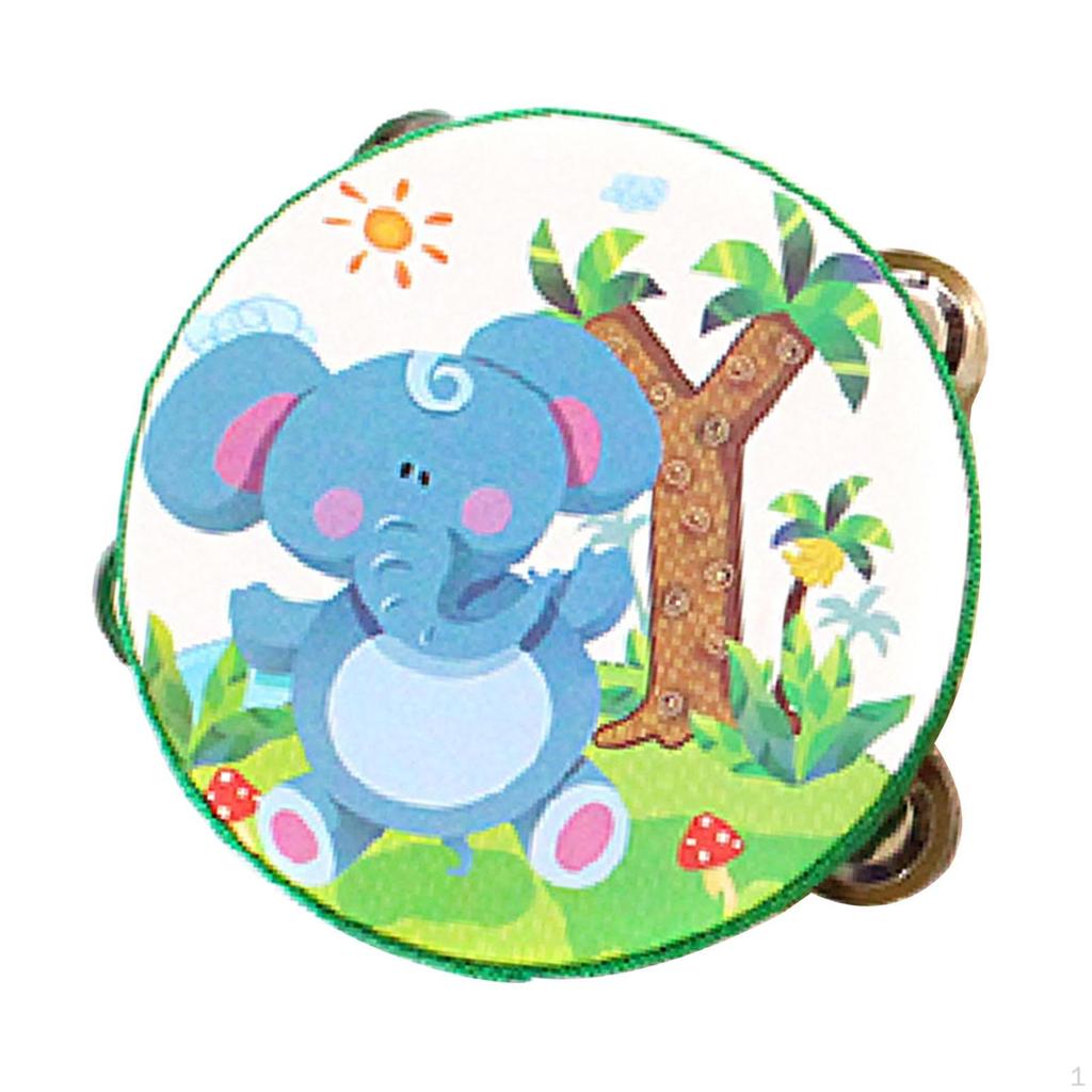 Wood Handheld Tambourines Double Rows Tambourine Drum Bell for Game Toys