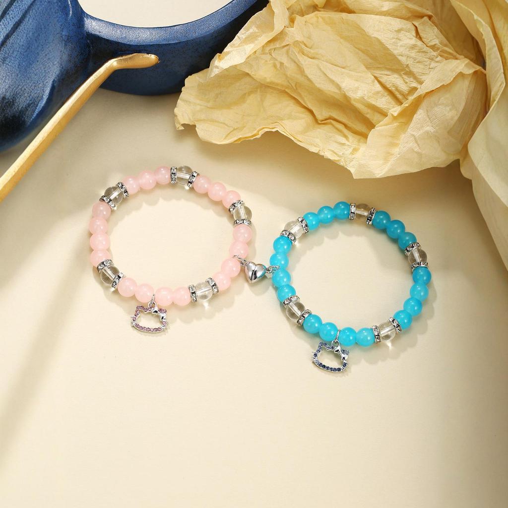 Charming Kitten Couple Heart Bracelet: Cute & Stylish Gift