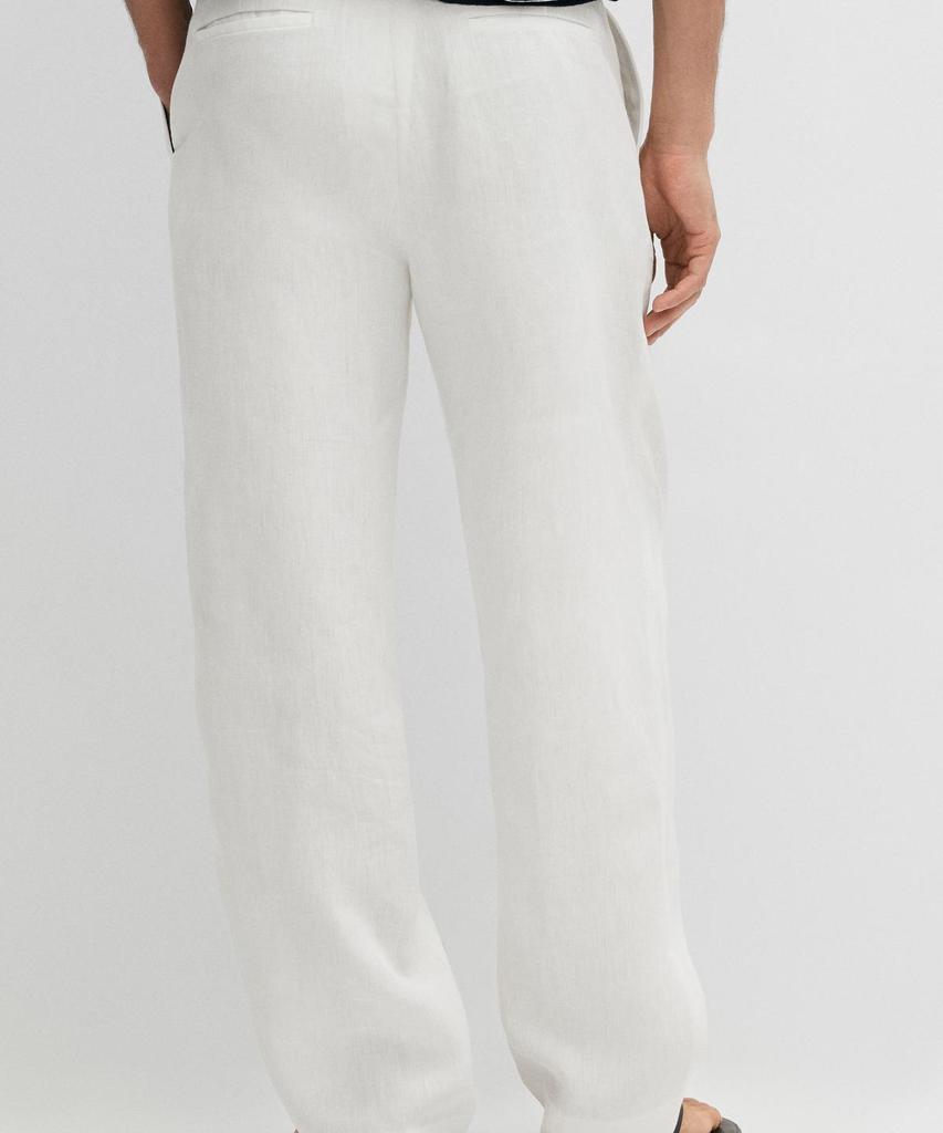 Masimodutti 100% Linen Pintuck Detail Pants