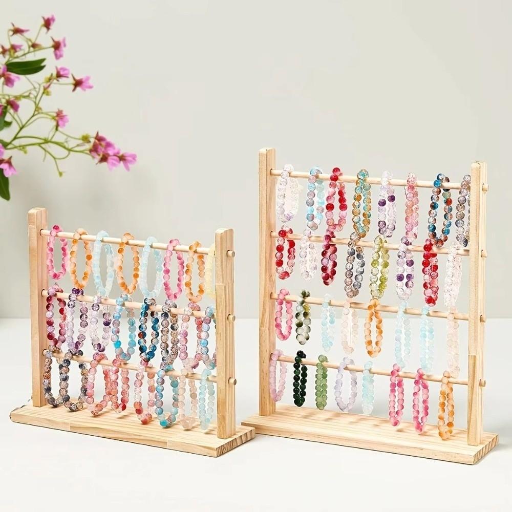 Storage Shelf Wooden Storage Rack 2/3/4 Layer Jewelry Organizer Holder Bracelet Frame  Living Room