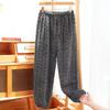 Coral Fleece Jacquard Pajamas Set Women Autumn Winter Fleece Thickened Warm Crew Neck Cable Knit Loungewear Wearable Outside