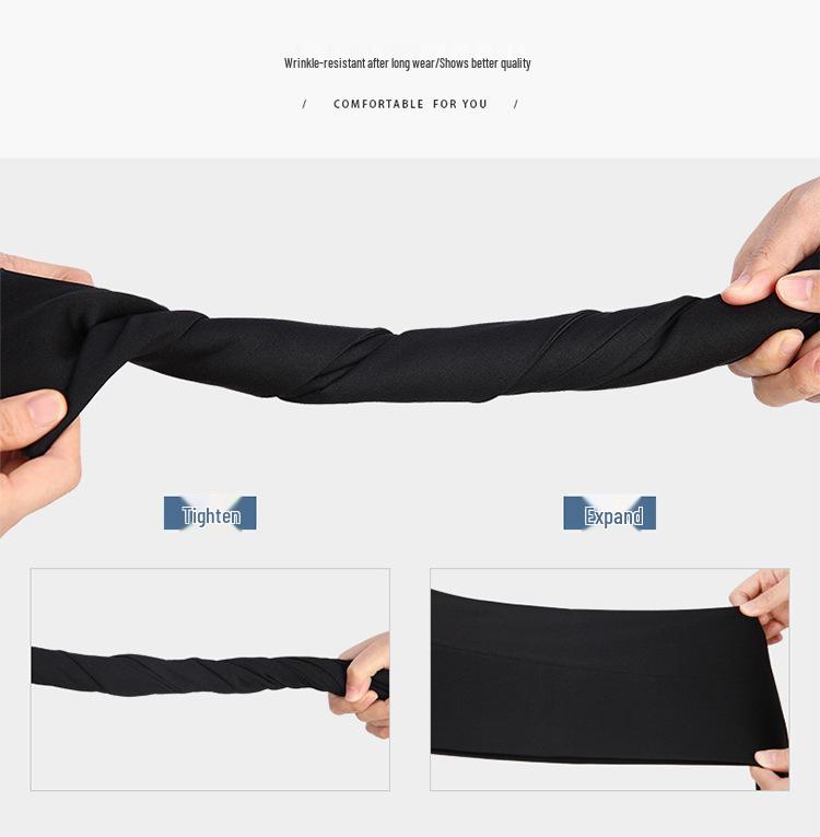 Herren High Waist Seidenkleiderhosen - Sommer Dünn, Locker Geschnitten, Gerade Bein Hose