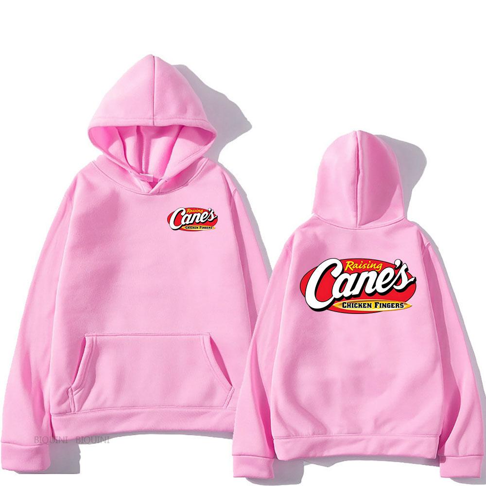 

Raising Canes Chicken Fingers Hoodies Long Sleeve Winter Hooded Sweatshirts Fleece Loose Pullovers S рожевий