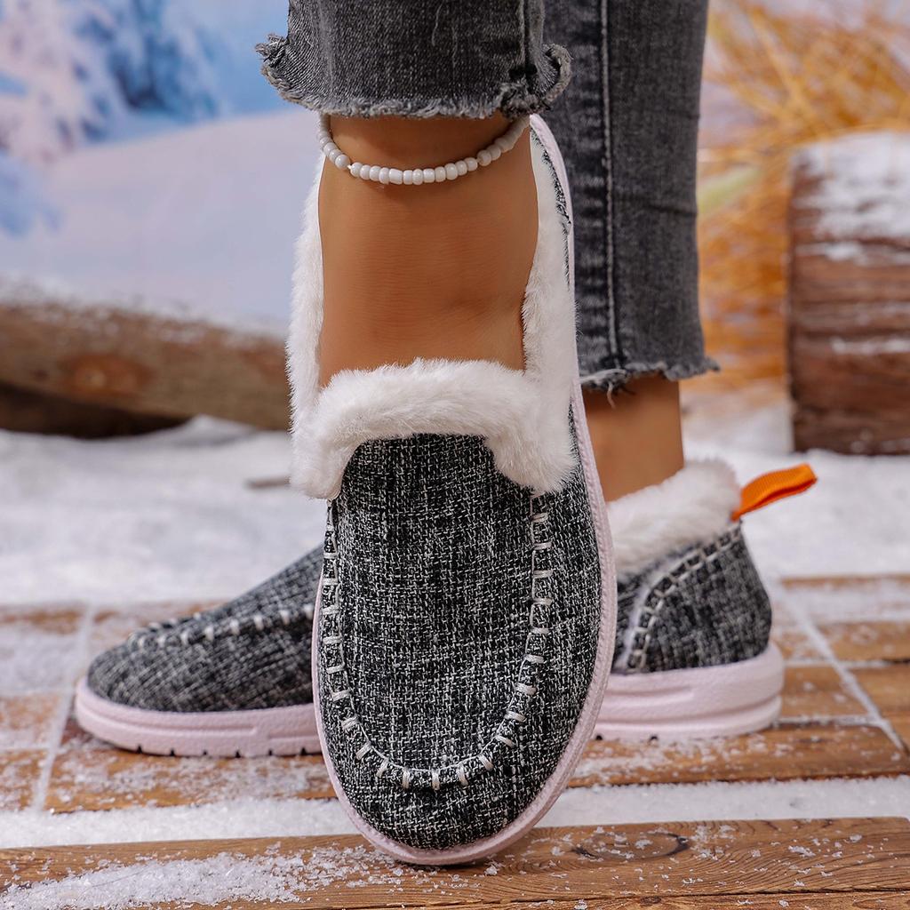 Women Shoes Sleeve Women's Boots Winter Round Toe Plush Fleece for Warmth Short Barrel Flat Large Size Snow Boots