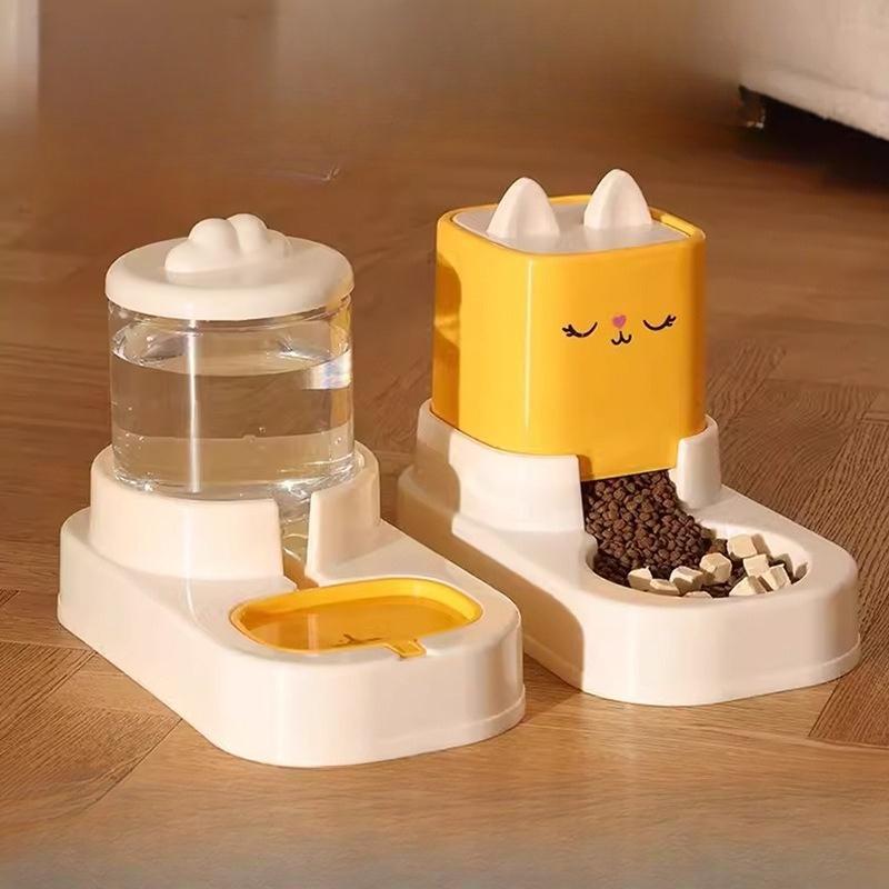 

Cat Automatic Feeder, Water Bowl for Cats and Dogs, Two-in-one Pet Water Dispenser, Pet Supplies, Drinking Utensils Water and grain set