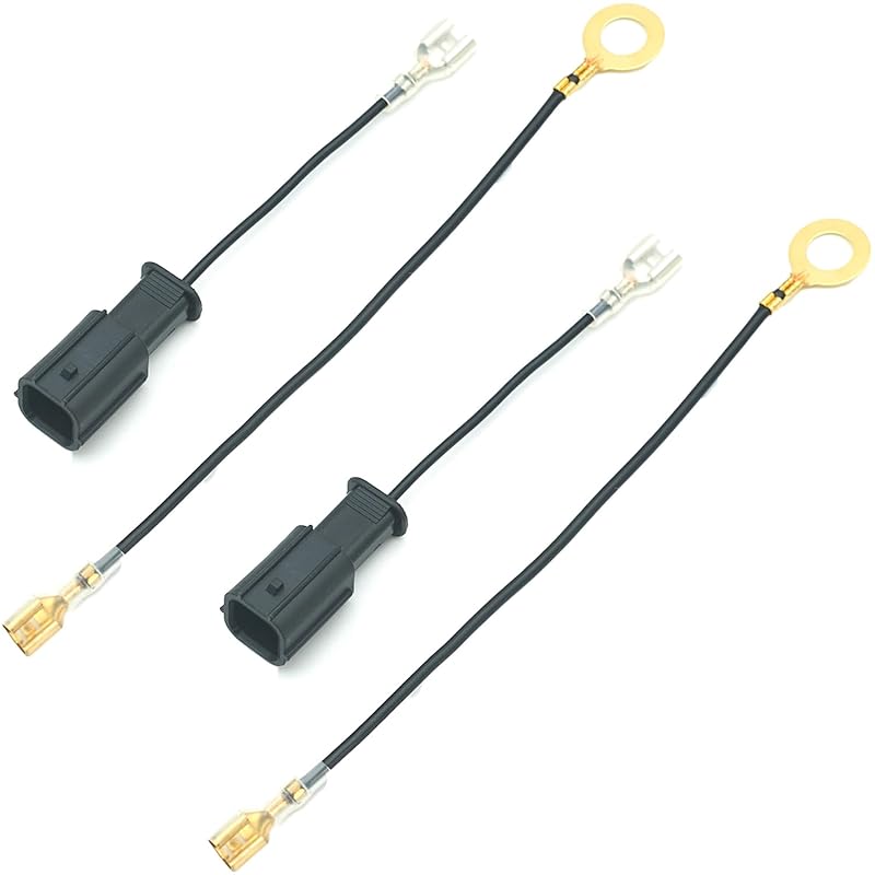 Car Horn Connector Adapter Wiring Harness, Compatible with Ford Chevy Tesla Ram GMC, 2+1 Pack Pigtail Converter for Universal to OEM Horn Replacement