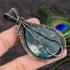 Natural Indian Moss Agate Gemstone Copper Wire Wrap Gift Pendant 3.35 Z3R27