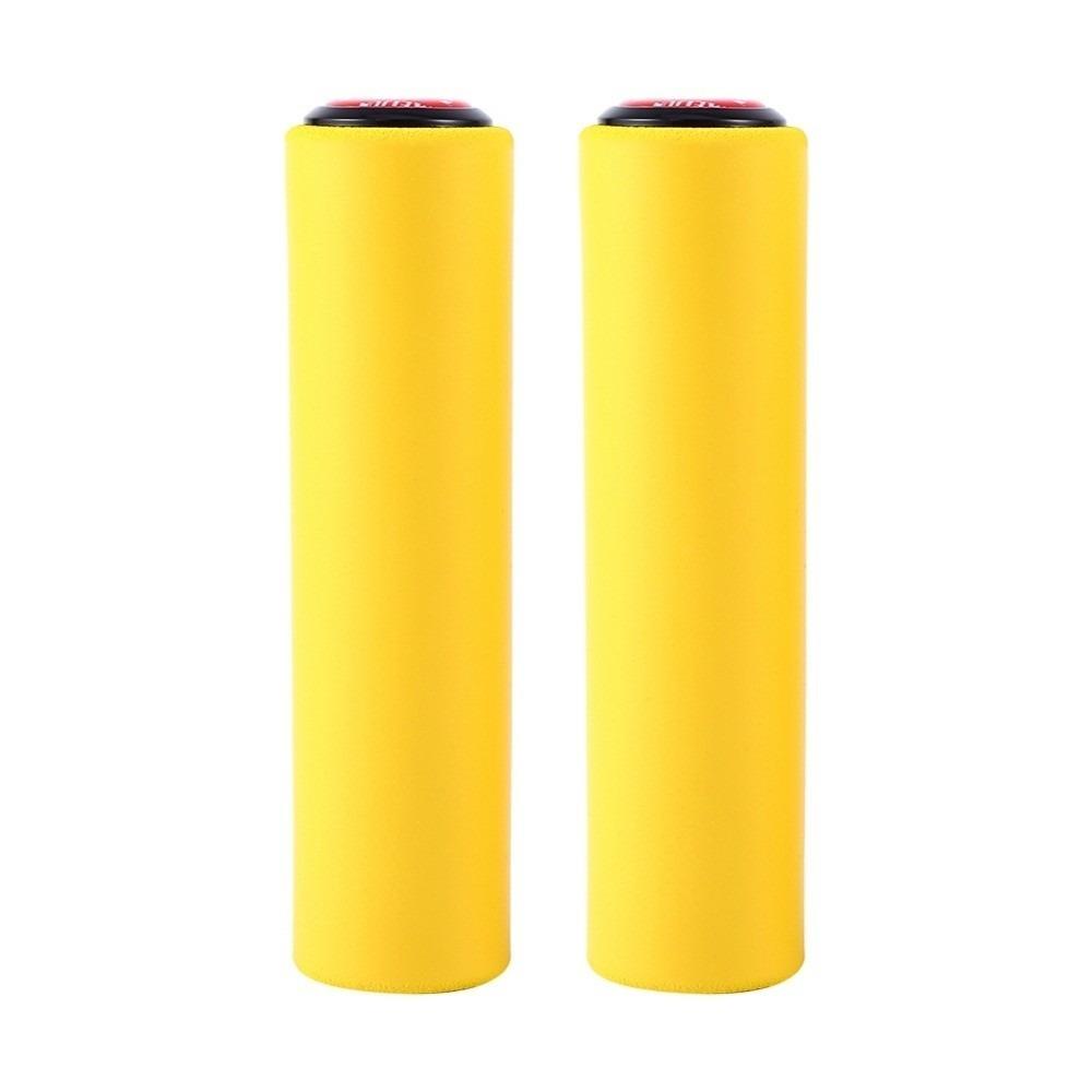 1 pair Silicone Bike Handle Cover Ergonomic Anti-Slip Handlebar Grip with End Stoppers Shock-Proof Bike Handle Grips жёлтый