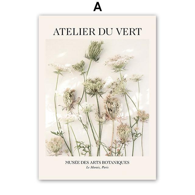 Retro Flowers Dandelion Peony Rose Leaves Gallery Posters And Prints Wall Art Canvas Oil Painting Pictures For Living Room Decor