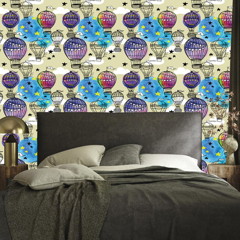 Balloons Vehicles Wallpaper for Living Room and Bedroom 50x1000