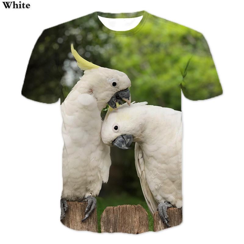 Najnowszy Styl Moda Damska/Męska Zwierzę Papuga Zwierzę 3D Nadruk Casualowy T-shirt Koszulka dla Pary