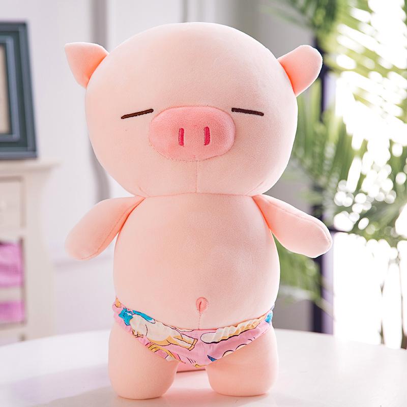 Rogue Piggy Doll Giving Birthday Gift Plush Toy Swimming Trunks Beach Pig Doll