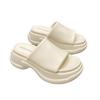 Muffin thick bottom with slippers for women's outer wear 2025 summer new versatile small height increase beach cool slippers