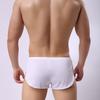 Men Sexy Boxer Underwear Low-rise Elastic Waistband Boxer Briefs Solid Color Full Hip