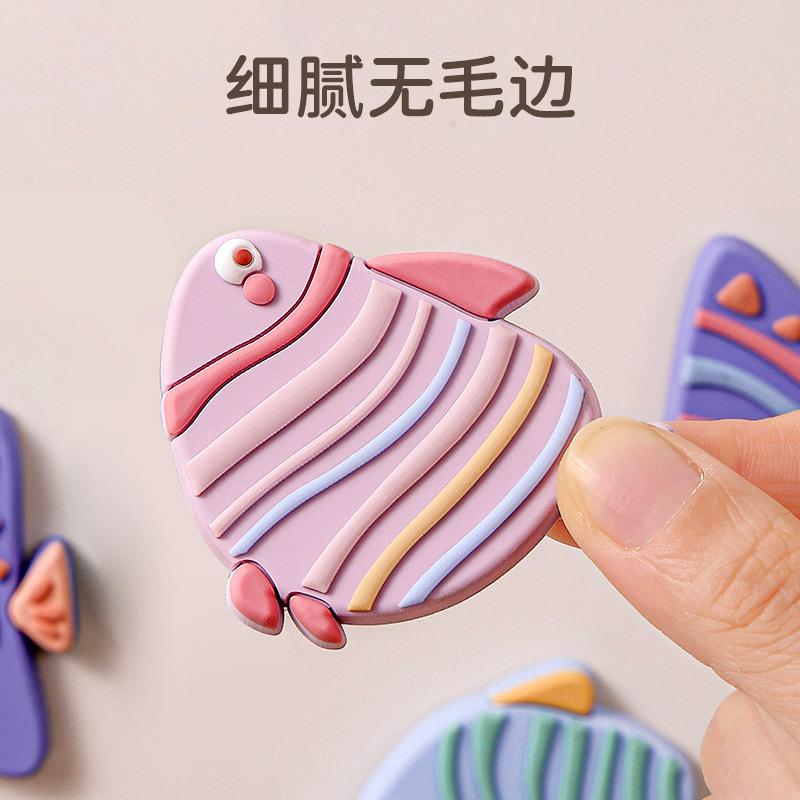 4pcs Resin Animal Fridge Magnet Fish Fridge Magnet 3D Cartoon Sticker Toy for Kids Diy Office Whiteboard Gadget