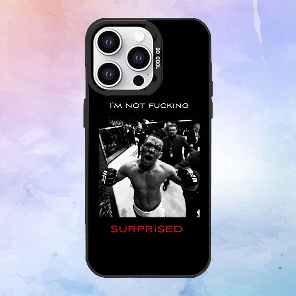 

Чехол для телефона с боксом Н-Нейт Диаз для iPhone17,16,15,14,13,12,11 Plus,Pro Max Черный Конфетный Матовый Ударопрочный Чехол iPhone15pro