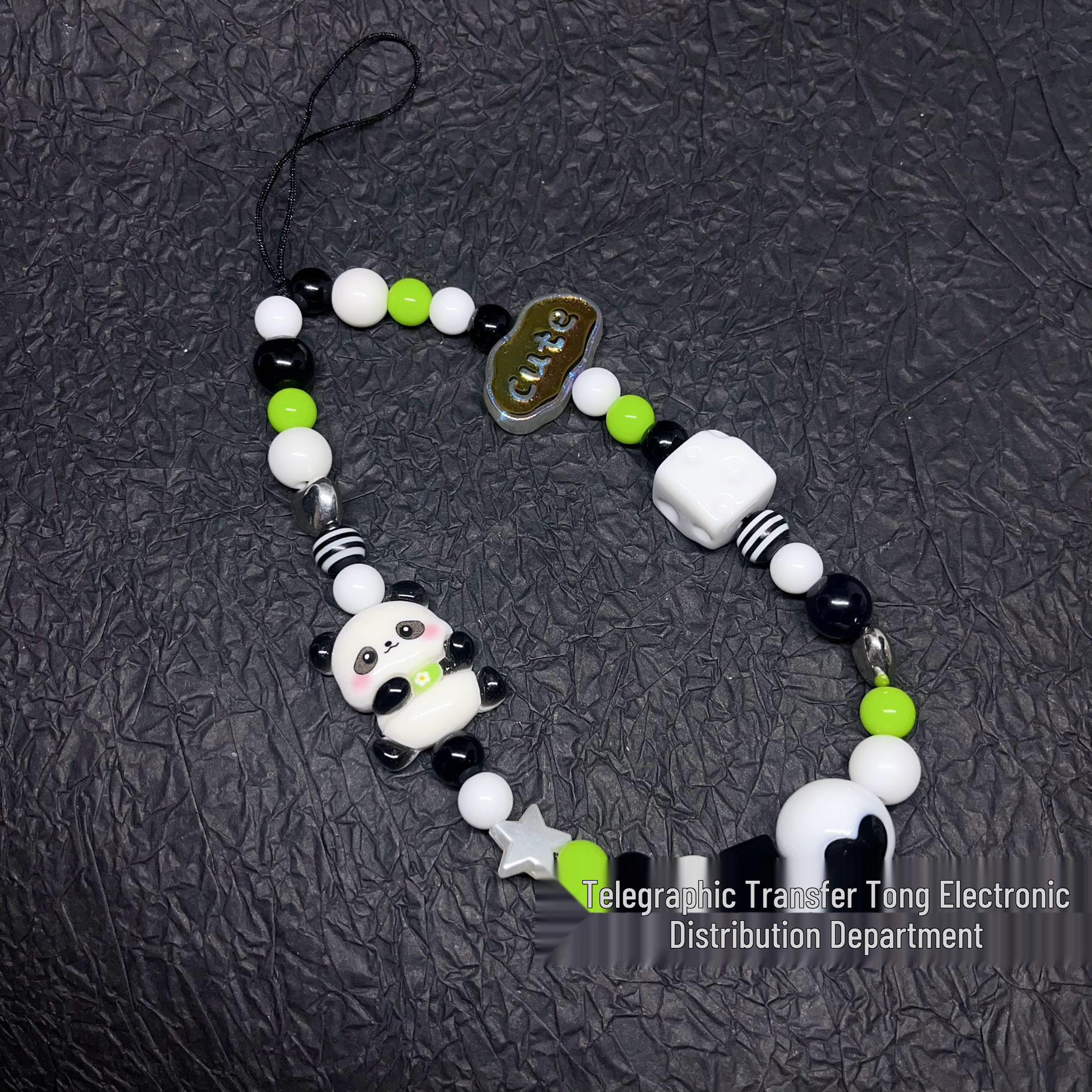 Colorful Cartoon Mobile Phone Chain with Beaded Lanyard and Camera Pendant