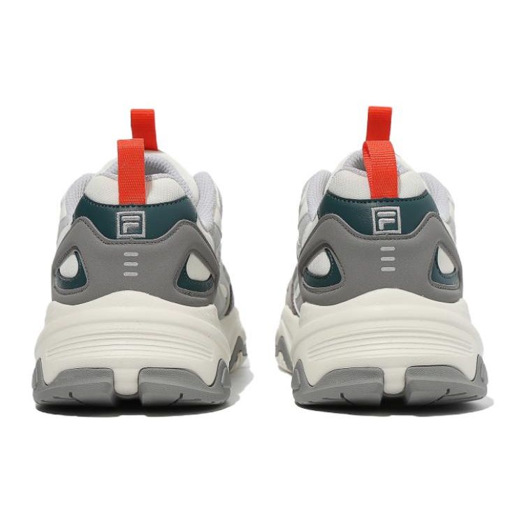 FILA Tiny Rumble Series Fabric Leather Sports Fashion Low-Top Casual Shoes Unisex Casual Shoes Light-Gray 1JM01825E_321
