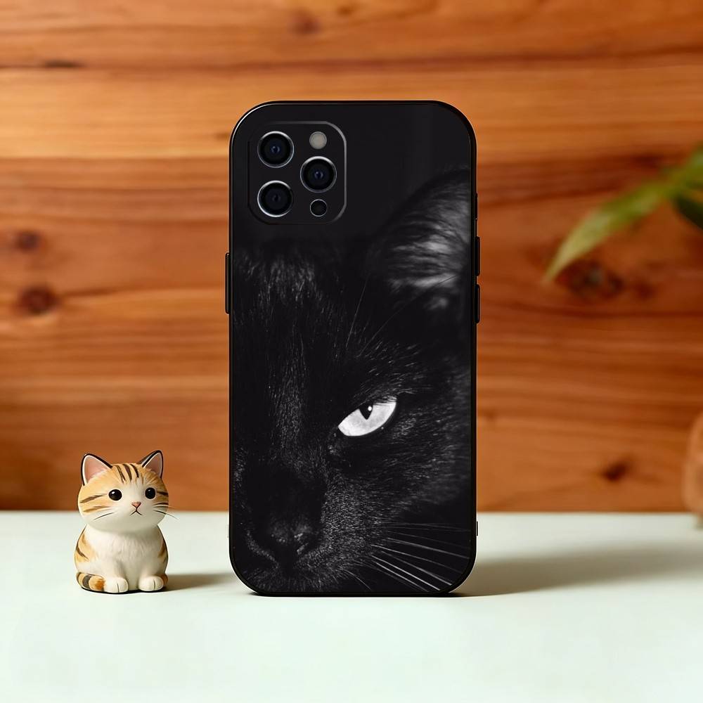 Black Cat Phone Case Silicone Soft For IPhone 17 16 15 14 13 12 11 X XR Plus Pro Max Plus