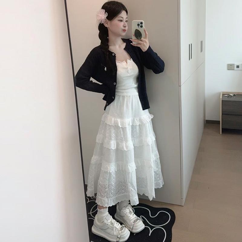 

Skirt Spring Summer Autumn New High Waist A Word Ballet Temperament Fluffy Dress S