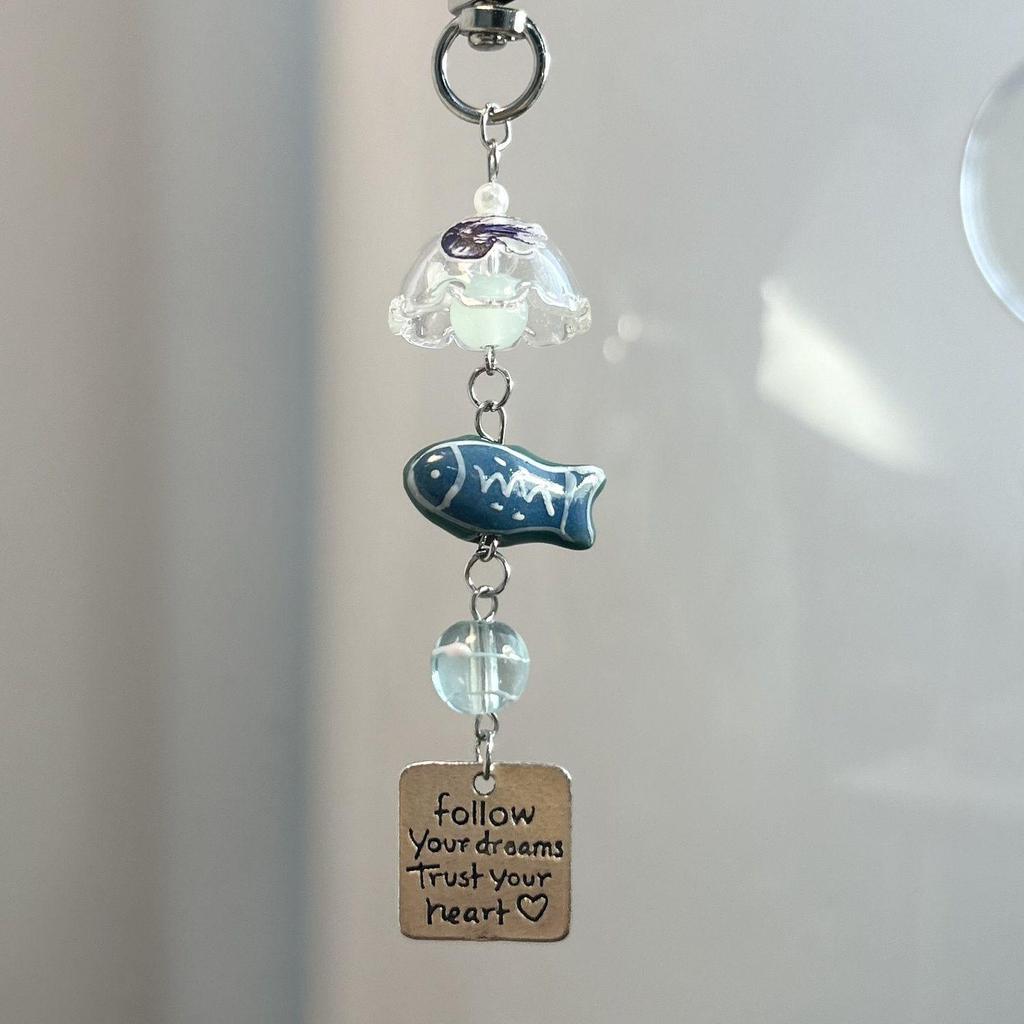 Handmade Small Fish Wind Chime Phone Lanyard & Keychain Pendant Charm