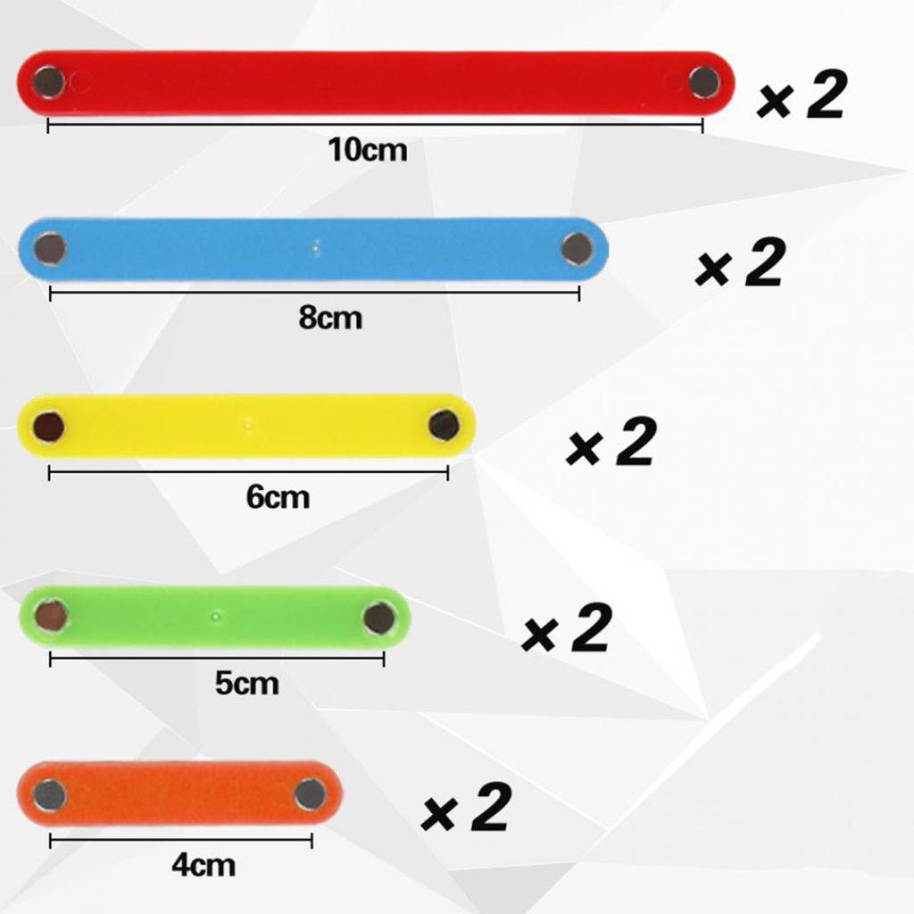 10ks/sada Magnetické geometrické proužky 4-10cm Nástroje Stavební polygonové učební pomůcky