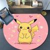 Pikachu,Round Area Rug,Carpet Rug for Living Room Bedroom Sofa Playroom Decor,Non-slip Floor Mat