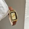 French Simple Thin Belt Women'S Belt Watch Retro Fashion Rectangular Small Dial Temperament