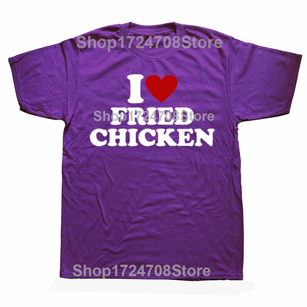

Funny I Love Fried Chicken Graphic Tshirts Men Womens Fashion Casual Tshirt 100 Cotton Loose I Heart Fried Chic T Shirt 4XL