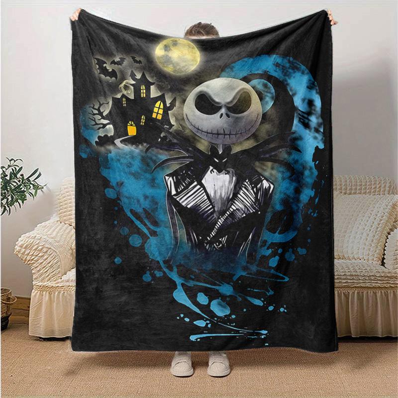 

1pc, Jack Skellington Home Decor Blanket: A Cozy Halloween Gift for Your Bedroom, Living Room, or Travel, Flannel Throw Blanket, Sofa Blanket, Outdoor 130x150cm