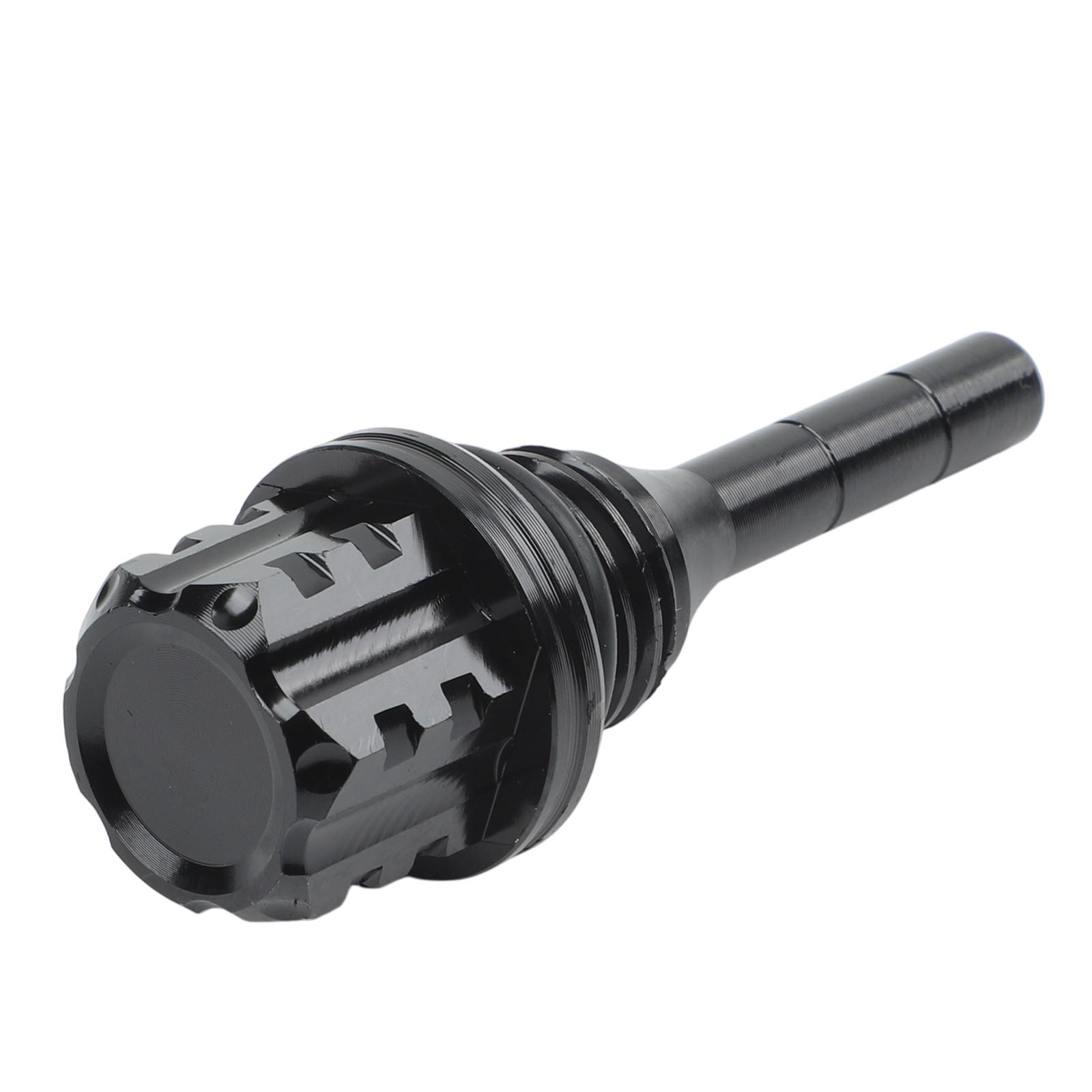 Motorcycle CNC aluminum alloy style hexagon plum blossom oil dipstick Black